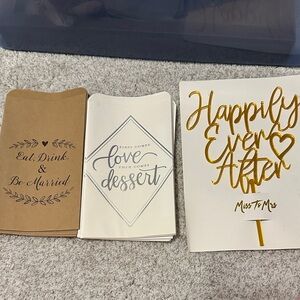 Wedding Dessert & Sign Set - Gold, White, Kraft